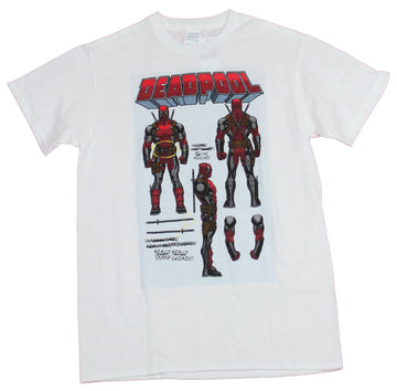 Deadpool Mens T-Shirt - Character Design with Comments