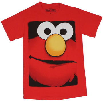 Sesame Street Mens T-Shirt -  Elmo Sprayed Style Boxed Face Image