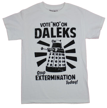 Doctor Who Mens T-Shirt  - Vote No on Daleks Image