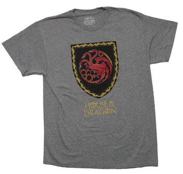 Game of Thrones Mens T-shirt - House of Targaryen Dragon Shield Image