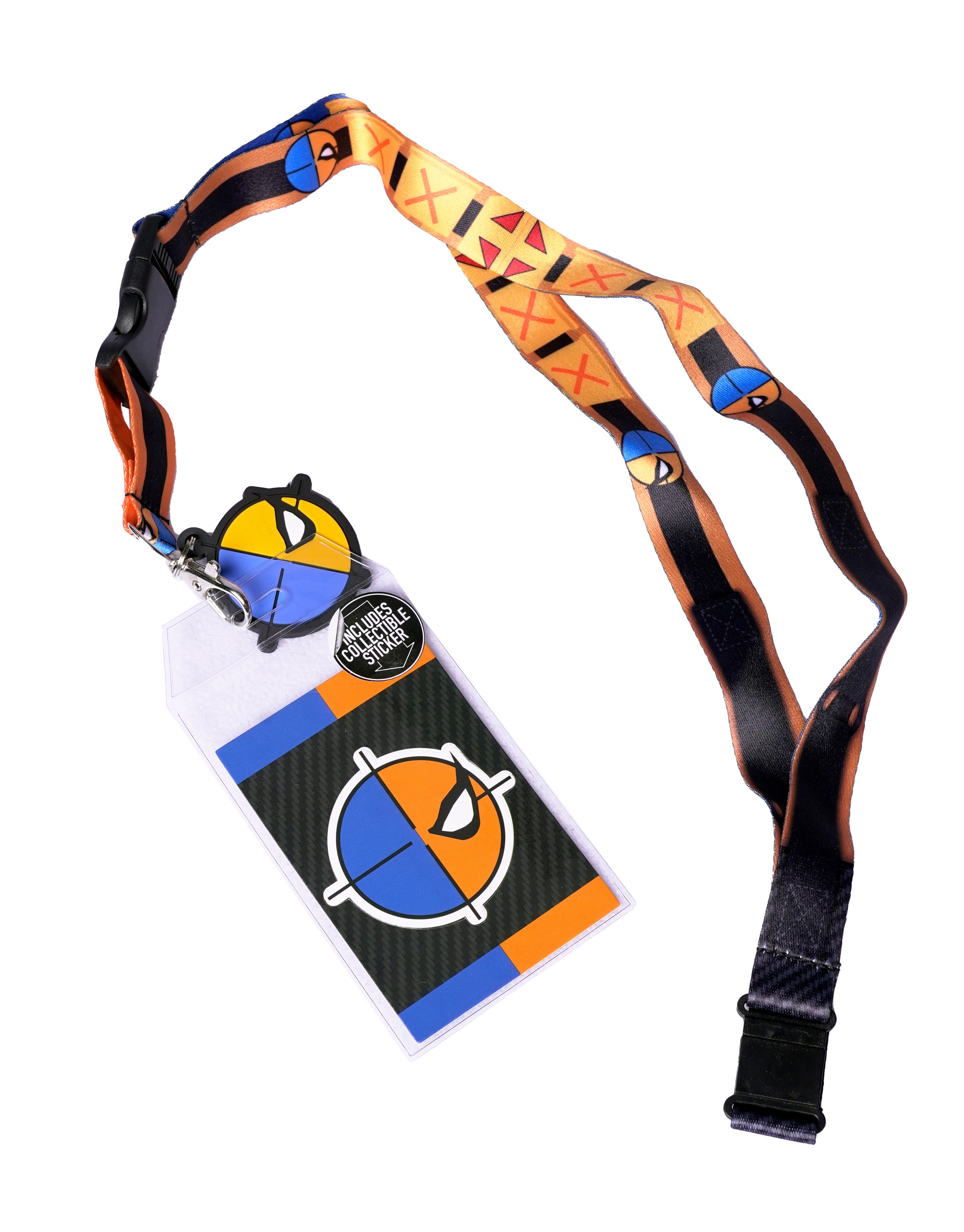 DC Justice League Deathstroke Comic Lanyard with PVC Charm and ID Hole