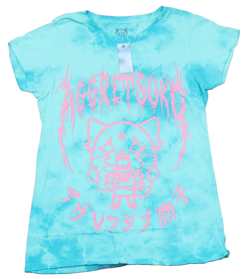 Aggretsuko Girls Juniors T-Shirt - Pink Print Furious Fox Under Name