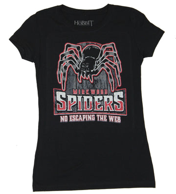 The Hobbit Girls Juniors T-Shirt - Mirkwood Spiders No Escaping Their Web Image