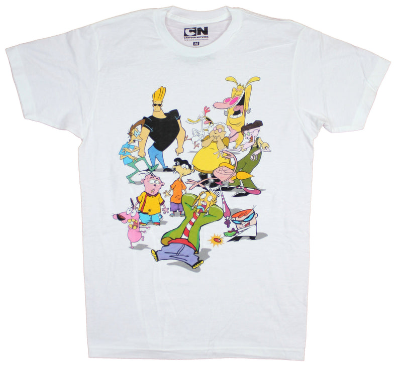 Cartoon Network Mens T-Shirt - Cow Chicken Johnny Bravo Courage & The Eds Group