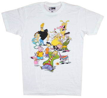 Cartoon Network Mens T-Shirt - Cow Chicken Johnny Bravo Courage & The Eds Group