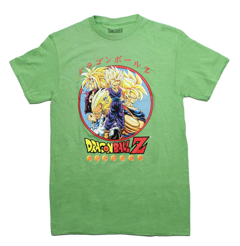 Dragon Ball Z Mens T-Shirt -Saiyans In Red Circle Red Kanji - Inmyparentsbasement.com