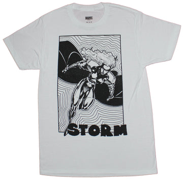 Storm of the X-men Mens T-Shirt - Black & White Ouilined Storm Drawing
