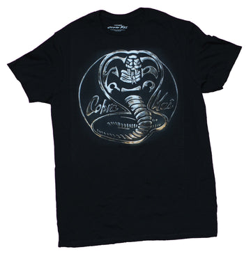 Cobra Kai Mens T-Shirt - Steel Style Cobra Kai Logo Image