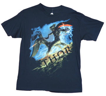 Thor Marvel Comics Mens T-Shirt - Thor Fighting Loki Image