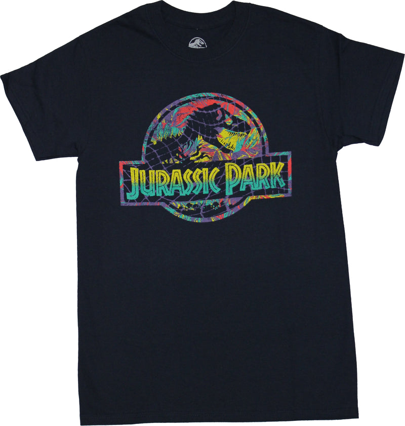Jurassic Park Mens T-Shirt - Color Splashed Classic Logo - Inmyparentsbasement.com