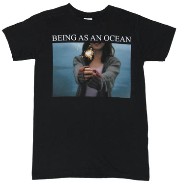 Being as An Ocean Mens T-Shirt - Sparkler Girl Photo Image Under Name