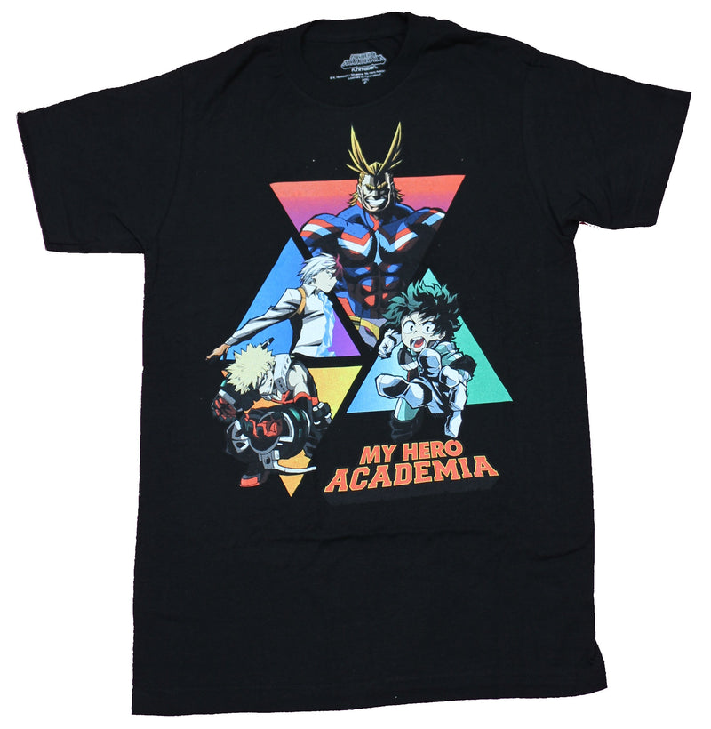 My Hero Academia Mens T-Shirt - Triangle Group All Might Deku Todoroki - Inmyparentsbasement.com