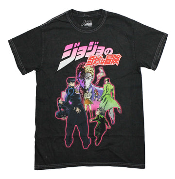 Jojo's Bizarre Adventure Mens T-Shirt - Glowing Pink Cast Children Logo