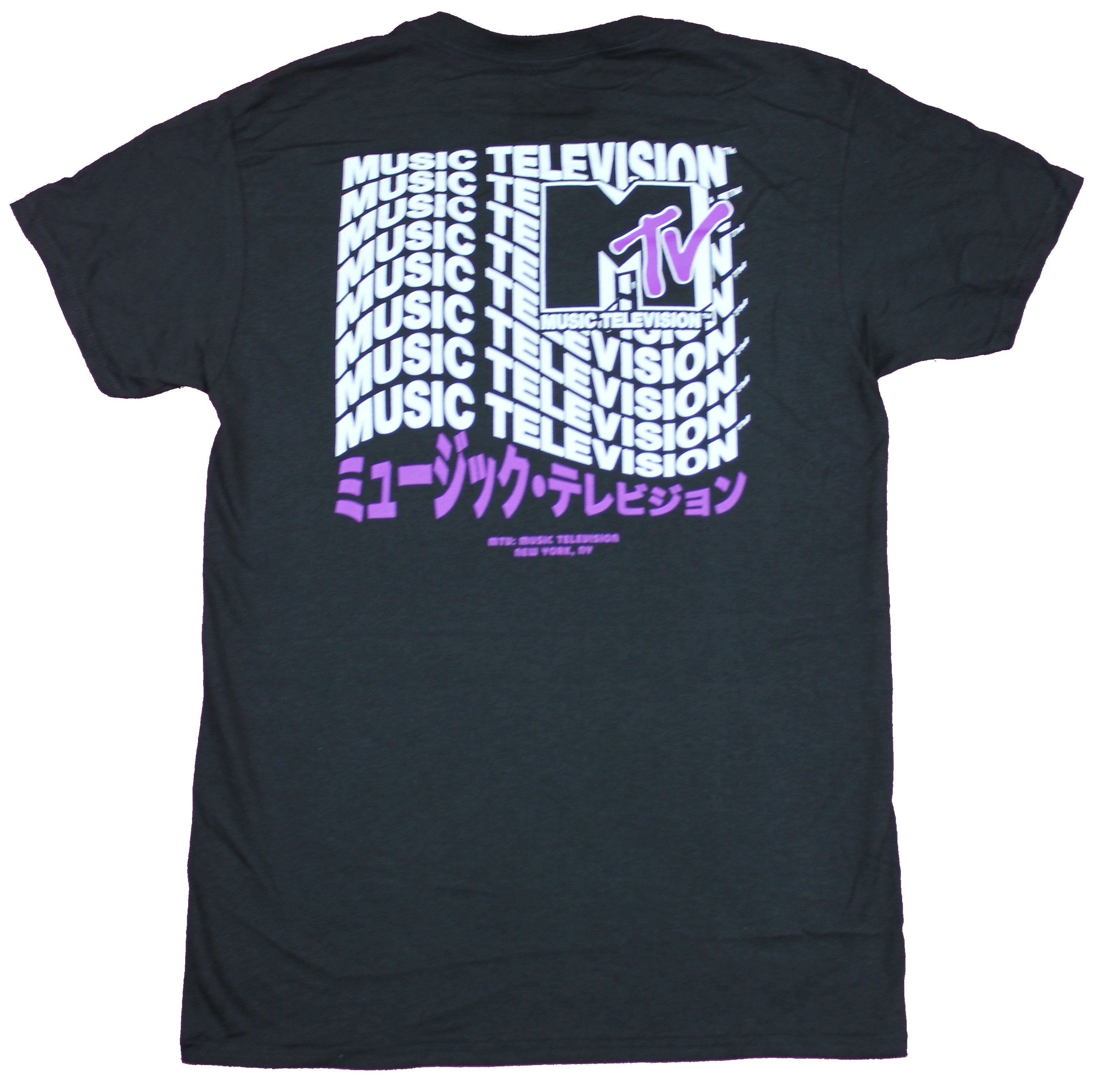 MTV  Mens T-Shirt  - Astronaut & 81 Lapel Wavy Music Television Back