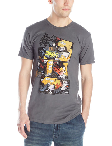 Jessica Jones (Marvel) Mens T-Shirt - Comic Book Action Panels