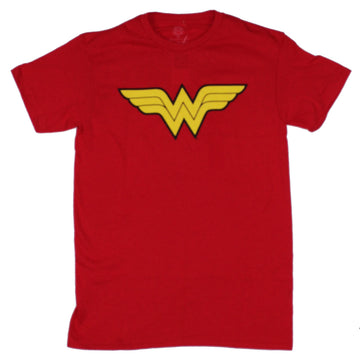 Wonder Woman (DC Comics) Mens T-Shirt - Classic Red and Yellow Logo