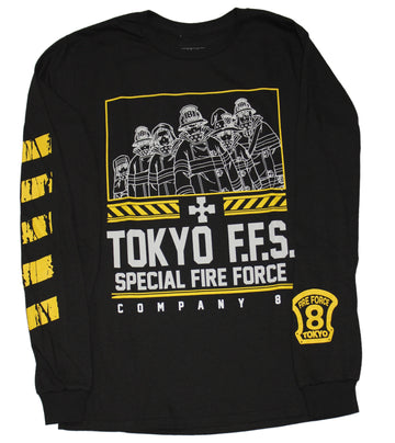 Fire Force Mens Long Sleeve T-Shirt - Tokyo Fire Force Outlined Image