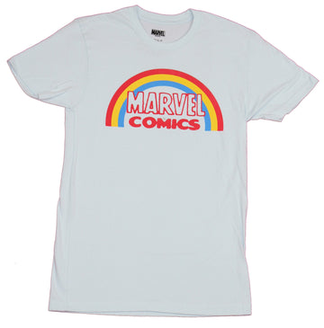 Marvel Comics Mens T-Shirt - Simple Logo Under Rainbow