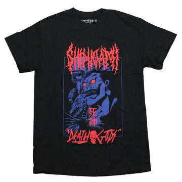 Death Note Mens T-Shirt - Blue Skeletal Faces with Neon Eyes "Death Gods"