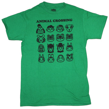 Animal Crossings Mens T-Shirt  - Baabara Tom nook Resetti Slider Isabelle Heads Allover
