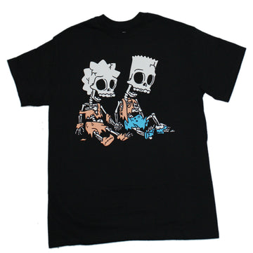 The Simpsons Mens T-Shirt - Bart and Lisa Skeletons