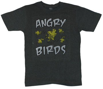 Peanuts Mens T-Shirt - "Angry Birds" 5 Upset Woodstock Images
