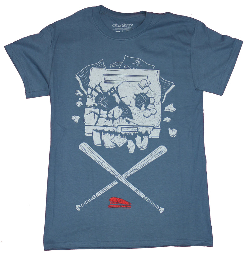 Office Space Mens  T-Shirt- Crossed Bats Smashed Printer Image - Inmyparentsbasement.com