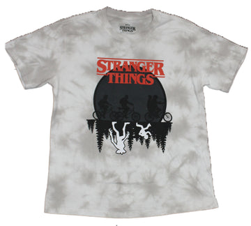Stranger Things  Mens T-Shirt Riding Bikes in front of Moon