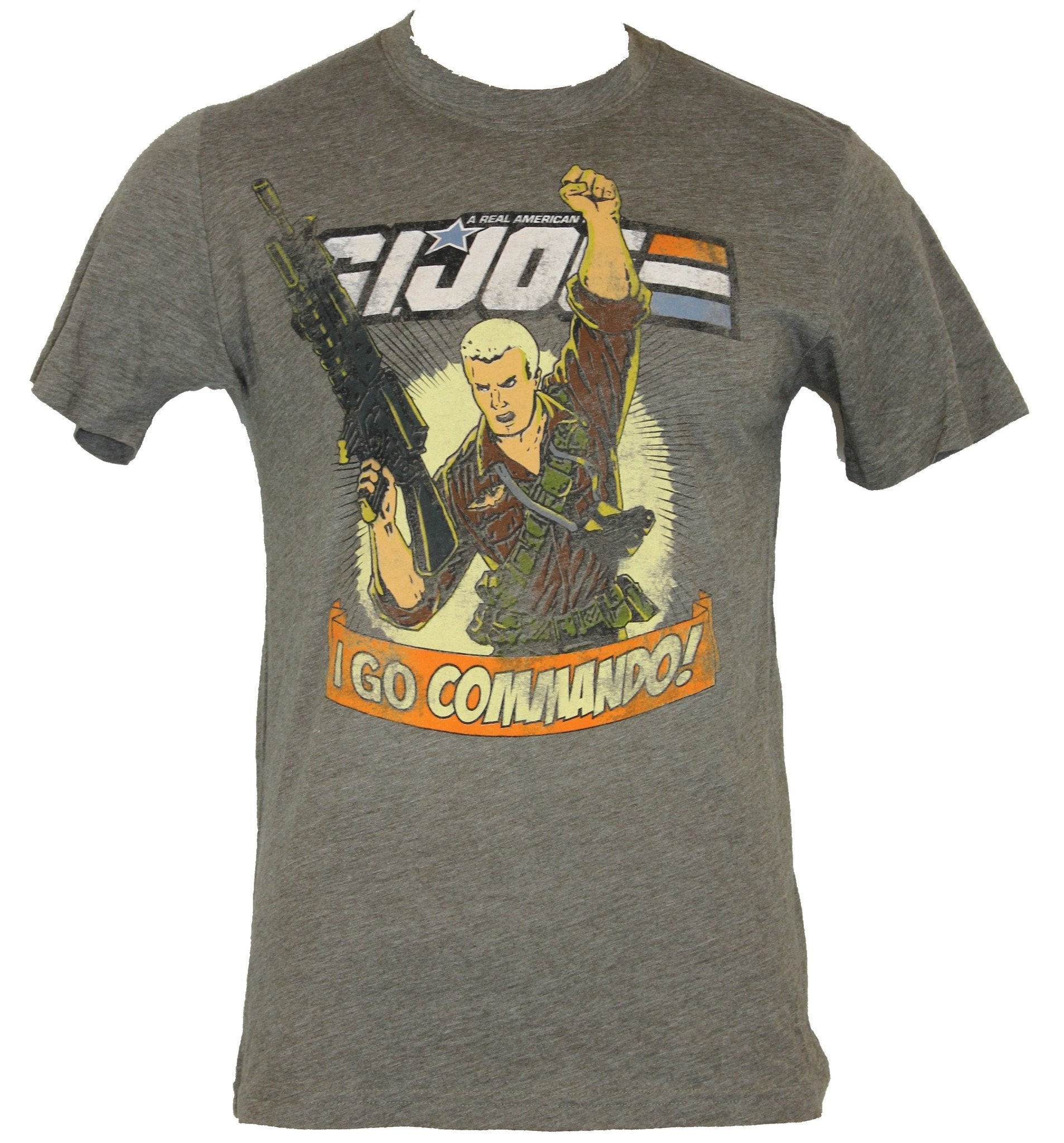 GI Joe (G.I. Joe)  Mens T-Shirt - "I Go Commando!" Duke Screaming Image
