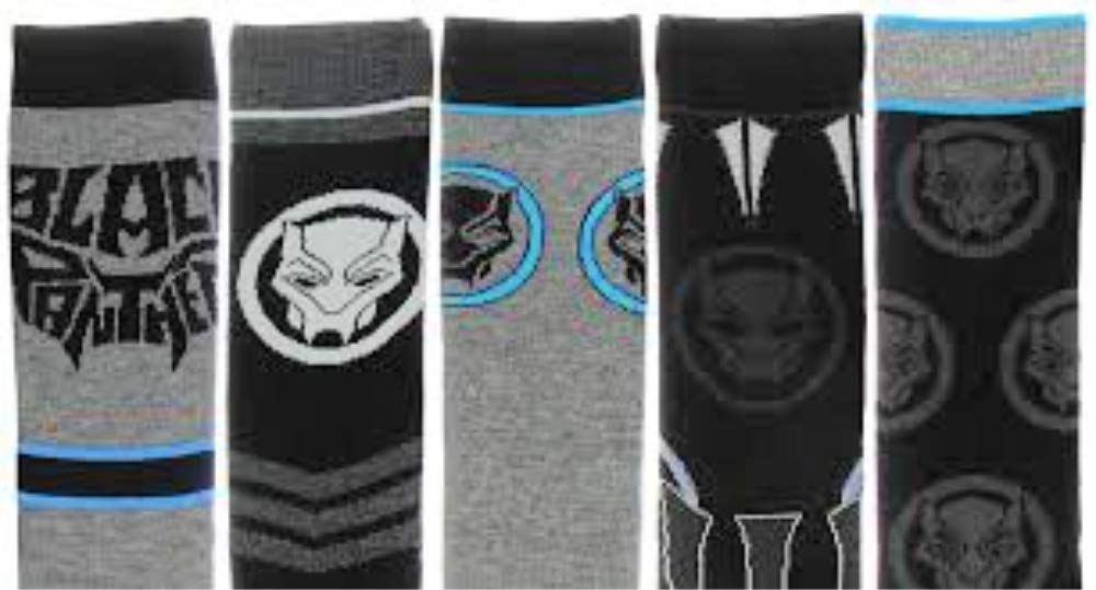 Marvel Comics Black Panther 5 Pair Casual Crew Socks
