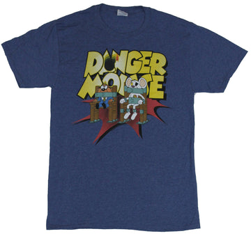 Danger Mouse Mens T-Shirt -  Danger Mouse and Penford Strapped in Trouble