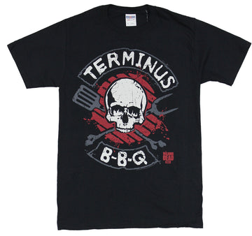 The Walking Dead Mens T-Shirt - Terminus BBQ Skull Image