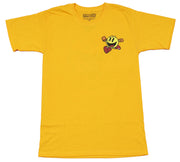 Pac-Man Mens T-Shirt - Running Pac-Man Lapel Winking Kanji Back - Inmyparentsbasement.com