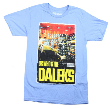 Doctor Who Mens T-Shirt - And The Daleks Colorful Poster Image