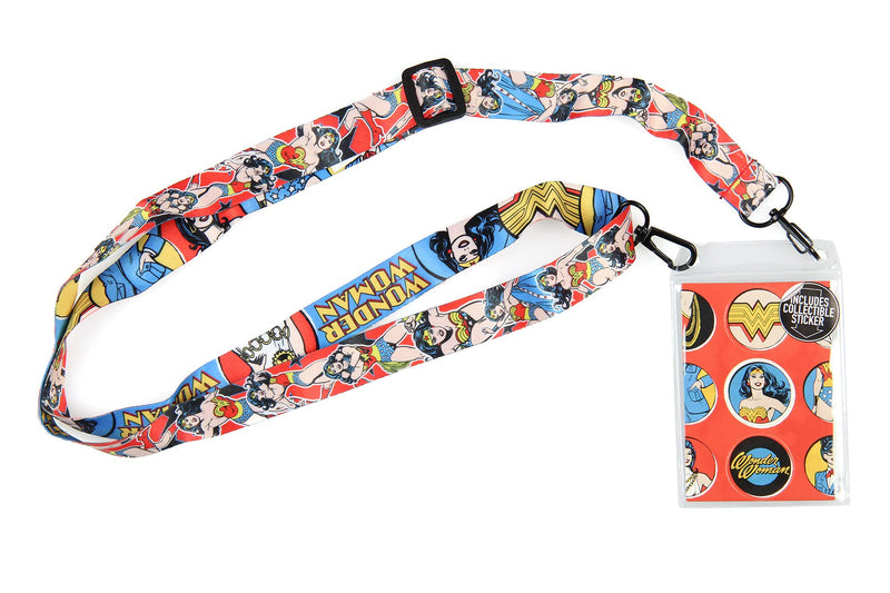 Wonder Woman Poses Multi-Use Lanyard for Mask Clear ID Badge Holder - Inmyparentsbasement.com