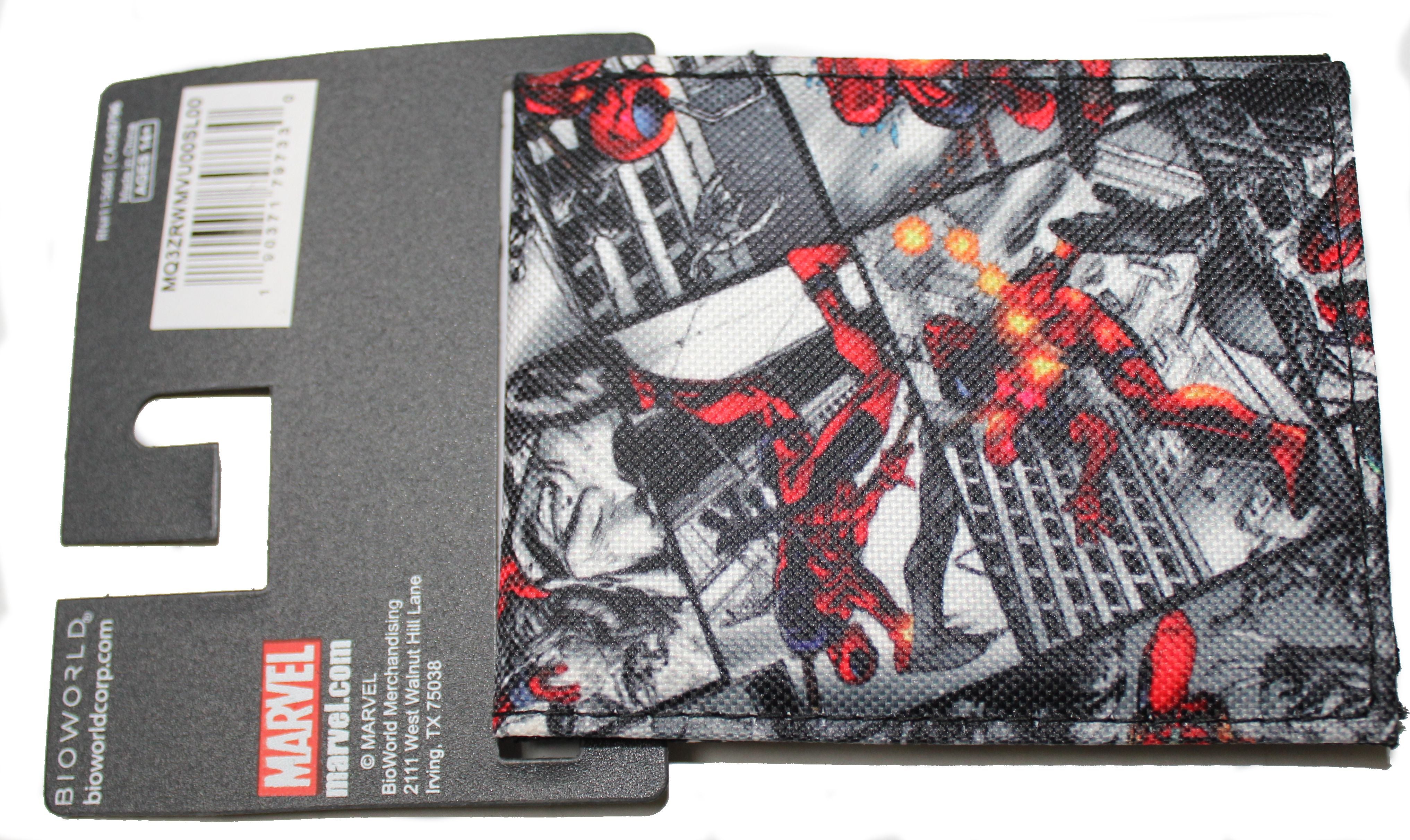Deadpool Symbol Over Comic Panels Bifold Wallet